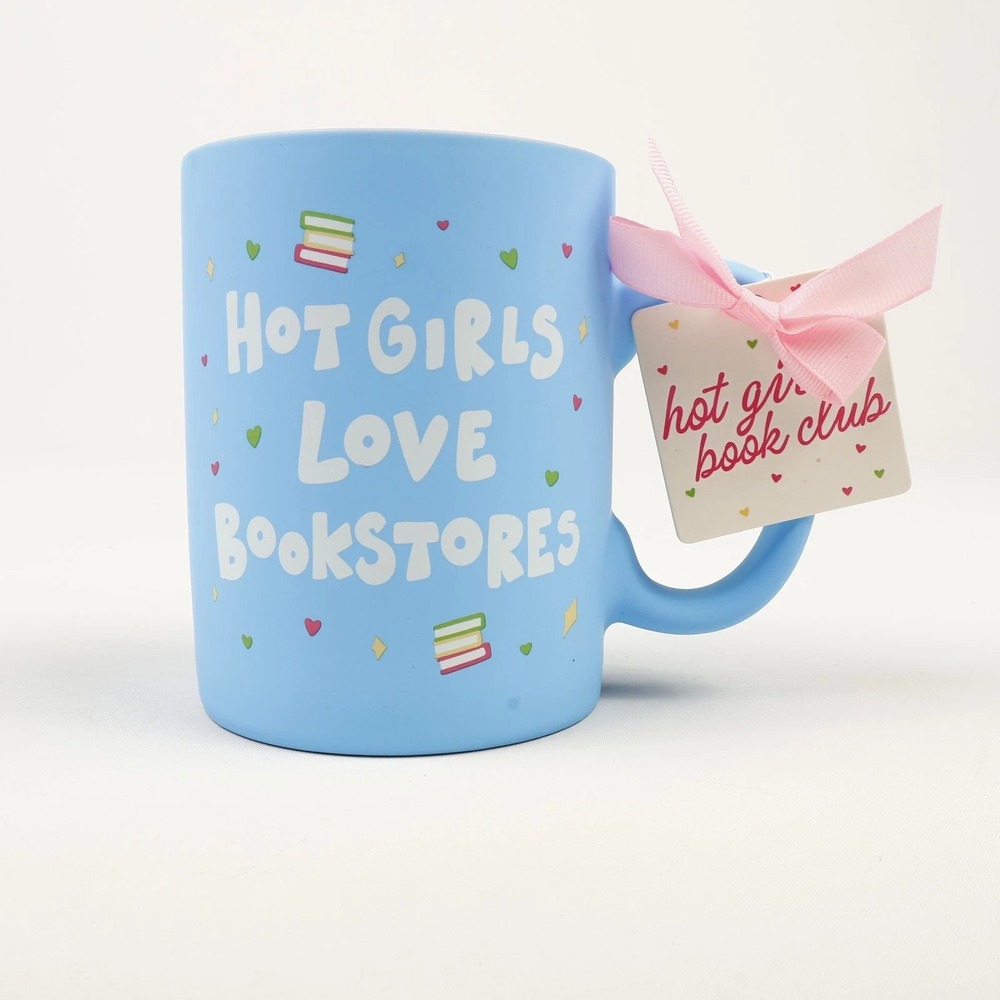 Bull‎ in a Bookshop Hot Girls Love Book Stores Coffee Mug Blue Pink BookTok